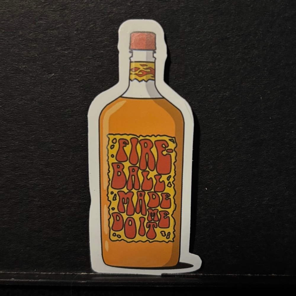 BOTTLE OF FIREBALL DRINK STICKER